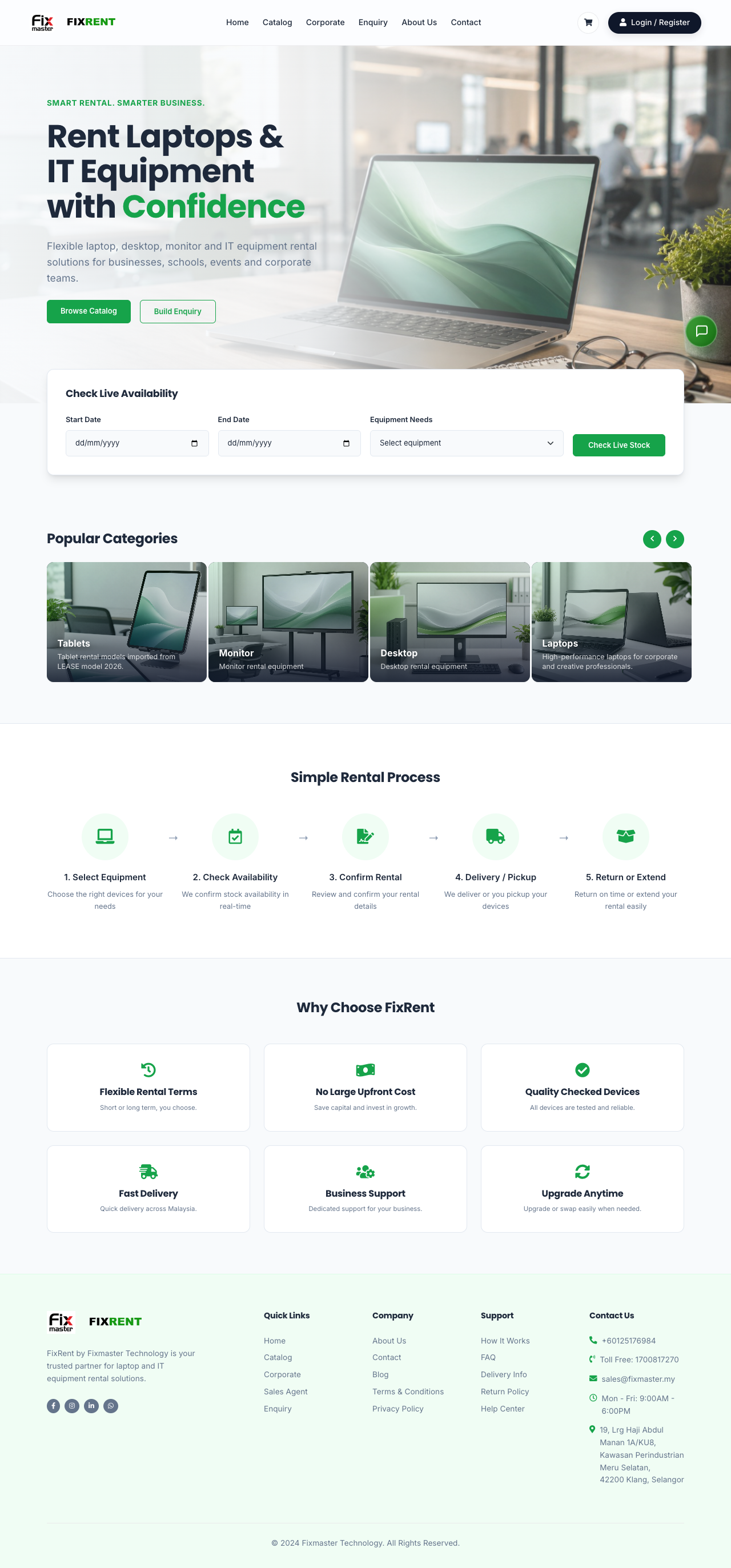 FixRent — IT Equipment Rental Platform