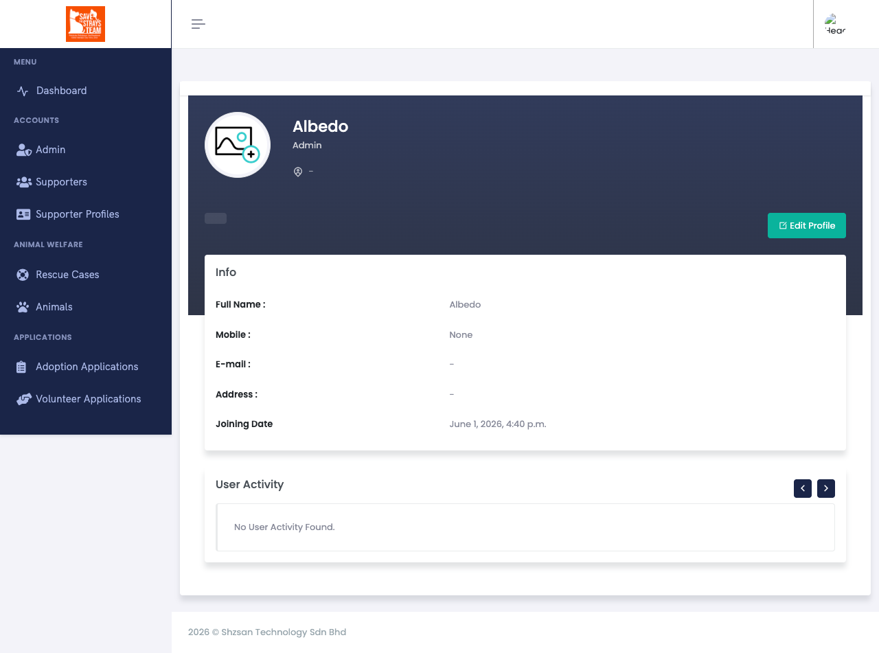 User App — Profile Page