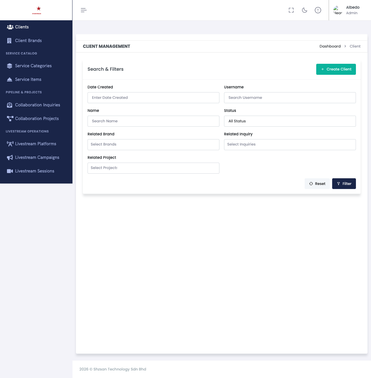 User App — Client Management